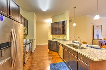 Kitchen with stainless steel appliances